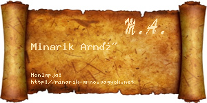 Minarik Arnó névjegykártya